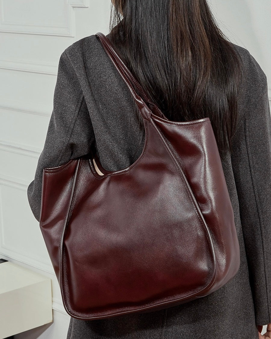 Women's Vintage Espresso Genuine Leather Tote Bag