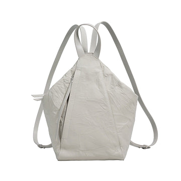 Women’s Genuine Leather Niche Pleated Convertible Backpack
