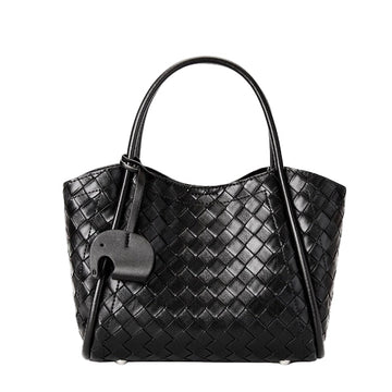 Premium Leather Woven Large Capacity Versatile Tote Crossbody Basket Bag